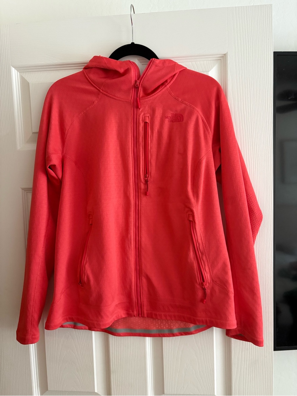 The North Face Women's Coral Red Full-Zip Hooded Utility Jacket